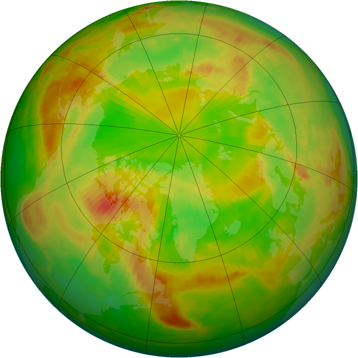 Arctic ozone map for 30 May 1991